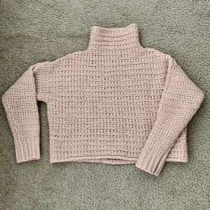 Free People chunky cropped wool turtleneck sweater